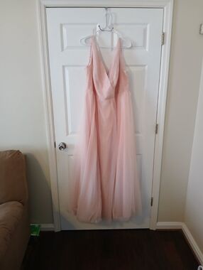 White by Vera Wang Pink Prom Dress